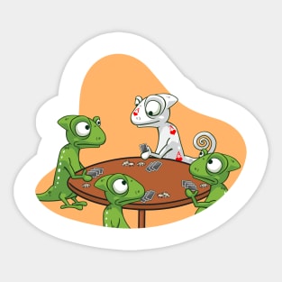 Chameleon Poker Face Sticker